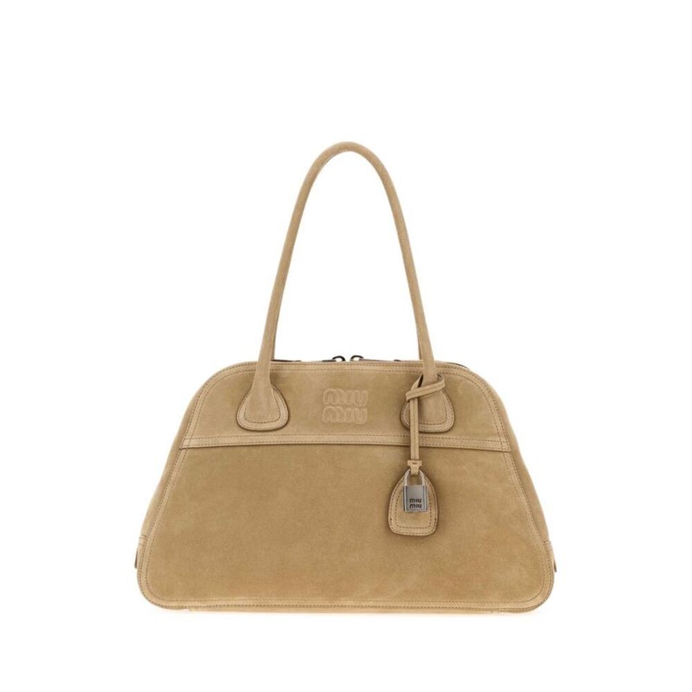 Miu Miu Women Beige Suede Vivant Shopping Bag - Picture 1 of 2